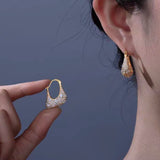 14K Gold-Plated Zircon Gold Bag Earrings