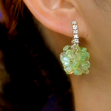 14K Gold-Plated Zircon Green Flower Earrings