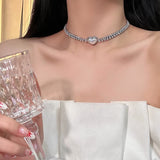 14K Gold-Plated Zircon Heart Choker