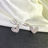 14K Gold-Plated Zircon Heart Design Earrings