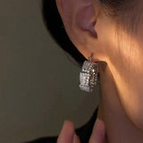 14K Gold-Plated Zircon Hoop Earrings