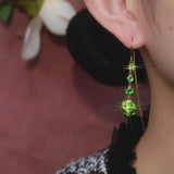 14K Gold-Plated Zircon Long Tassel Threader Earrings