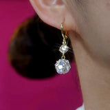 14K Gold-Plated Zircon Luxury Face-Slimming Earrings