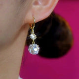 14K Gold-Plated Zircon Luxury Face-Slimming Earrings