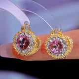 14K Gold-Plated Zircon Moonlight Treasure Box Earrings