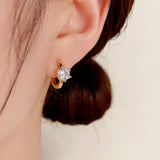 14K Gold-Plated Zircon Small Hoop Earrings