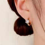 14K Gold-Plated Zircon Small Hoop Earrings