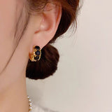 14K Gold-Plated Zircon Small  Hoop Earrings