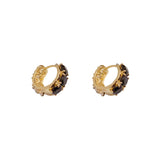 14K Gold-Plated Zircon Small  Hoop Earrings