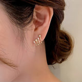 14K Gold-Plated Zircon Star Pearl Studs