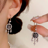 14K Gold-Plated Zircon Tassel Earrings