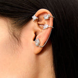 14K Gold-Plated Zircon Tulip Ear Cuffs