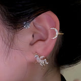 14K Gold-Plated Zircon Unicorn Ear Cuffs ( 1 Pair )