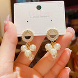 14K Gold-plated Artificial Pearl String Earrings