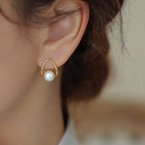 14K Gold-plated Artificial Water Pearl Earrings