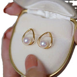 14K Gold-plated Artificial Water Pearl Earrings