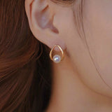 14K Gold-plated Artificial Water Pearl Earrings