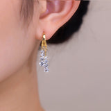 14K Gold-plated Bling Zircon Drop Earrings