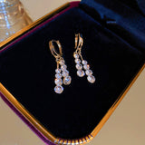 14K Gold-plated Bling Zircon Drop Earrings