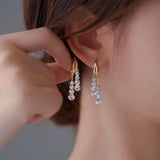 14K Gold-plated Bling Zircon Drop Earrings