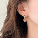 14K Gold-plated Brown Heart Earrings