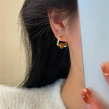 14K Gold-plated Brown Love Heart Earrings