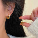 14K Gold-plated Brown Love Heart Earrings