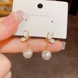 14K Gold-plated Butterfly Artificial Pearl Earrings