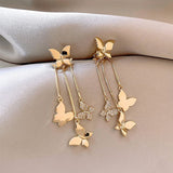 14K Gold-plated Purple Butterfly Earrings