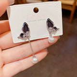 14K Gold-plated Butterfly Pearl Earrings