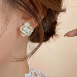 14K Gold-plated Camellia Stud Earrings