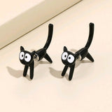 Silver Post Cute Kitten Earrings