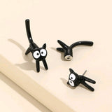 Silver Post Cute Kitten Earrings