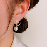 14K Gold-plated Cute Rabbit Irregular Heart Earrings