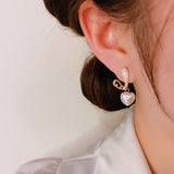 14K Gold-plated Cute Rabbit Irregular Heart Earrings