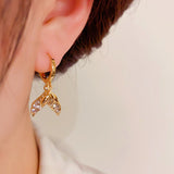 14K Gold-plated Diamond Fishtail Earrings