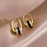 14K Gold-plated Diamond Small Circle Earrings