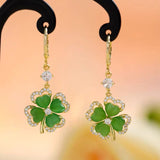 14K Gold-plated Elegant Four-Leaf Clover Earrings