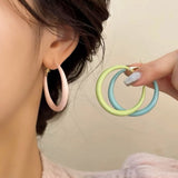 14K Gold-plated Elegant Glaze Hoop Earrings