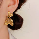 14K Gold-plated Fishtail Earrings