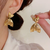 14K Gold-plated Fishtail Earrings