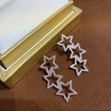 14K Gold-plated Flash Diamond Star Earrings