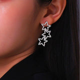 14K Gold-plated Flash Diamond Star Earrings