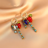 14K Gold-plated Flower And Heart Beaded Earrings