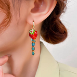 14K Gold-plated Flower And Heart Beaded Earrings