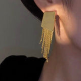 14K Gold-plated Geometric Irregular Square Earrings