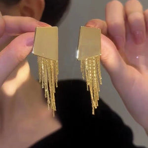 14K Gold-plated Geometric Irregular Square Earrings