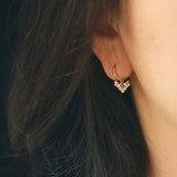 14K Gold-plated Geometric Zircon Earrings