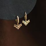 14K Gold-plated Geometric Zircon Earrings