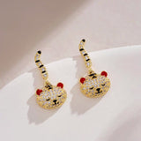 14K Gold-plated Gorgeous Tiger Earrings